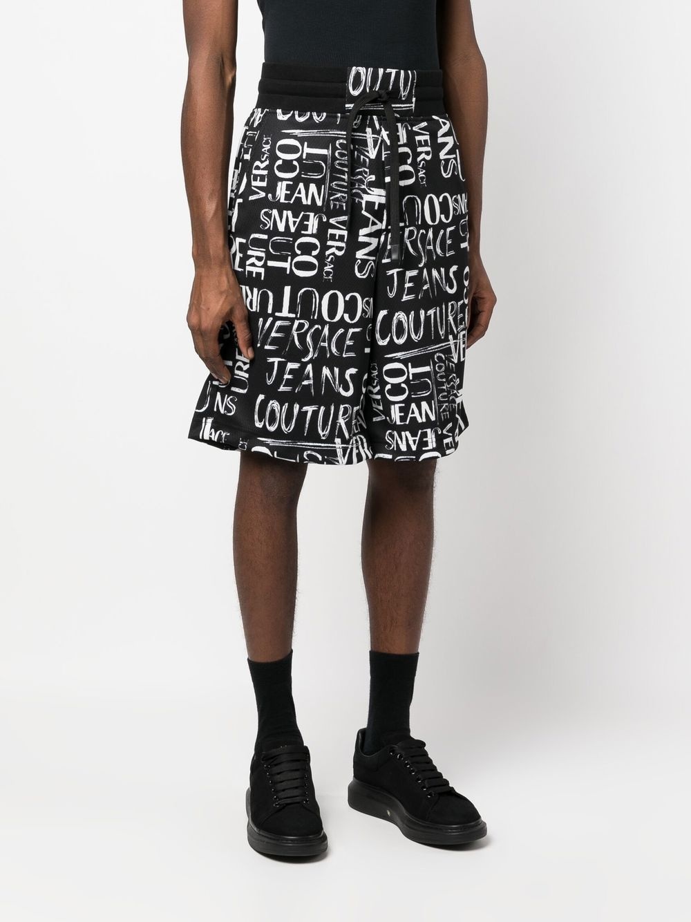 logo-print track shorts - 3