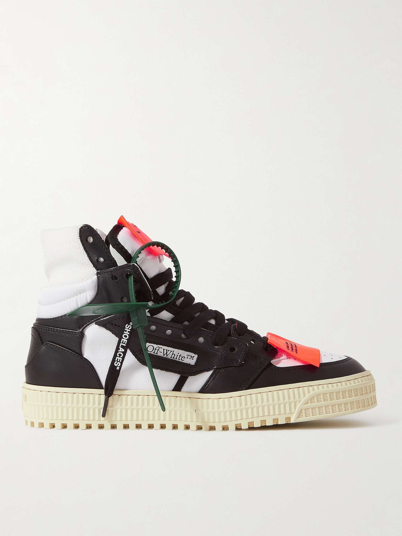 3.0 Off-Court Leather and Canvas High-Top Sneakers - 1