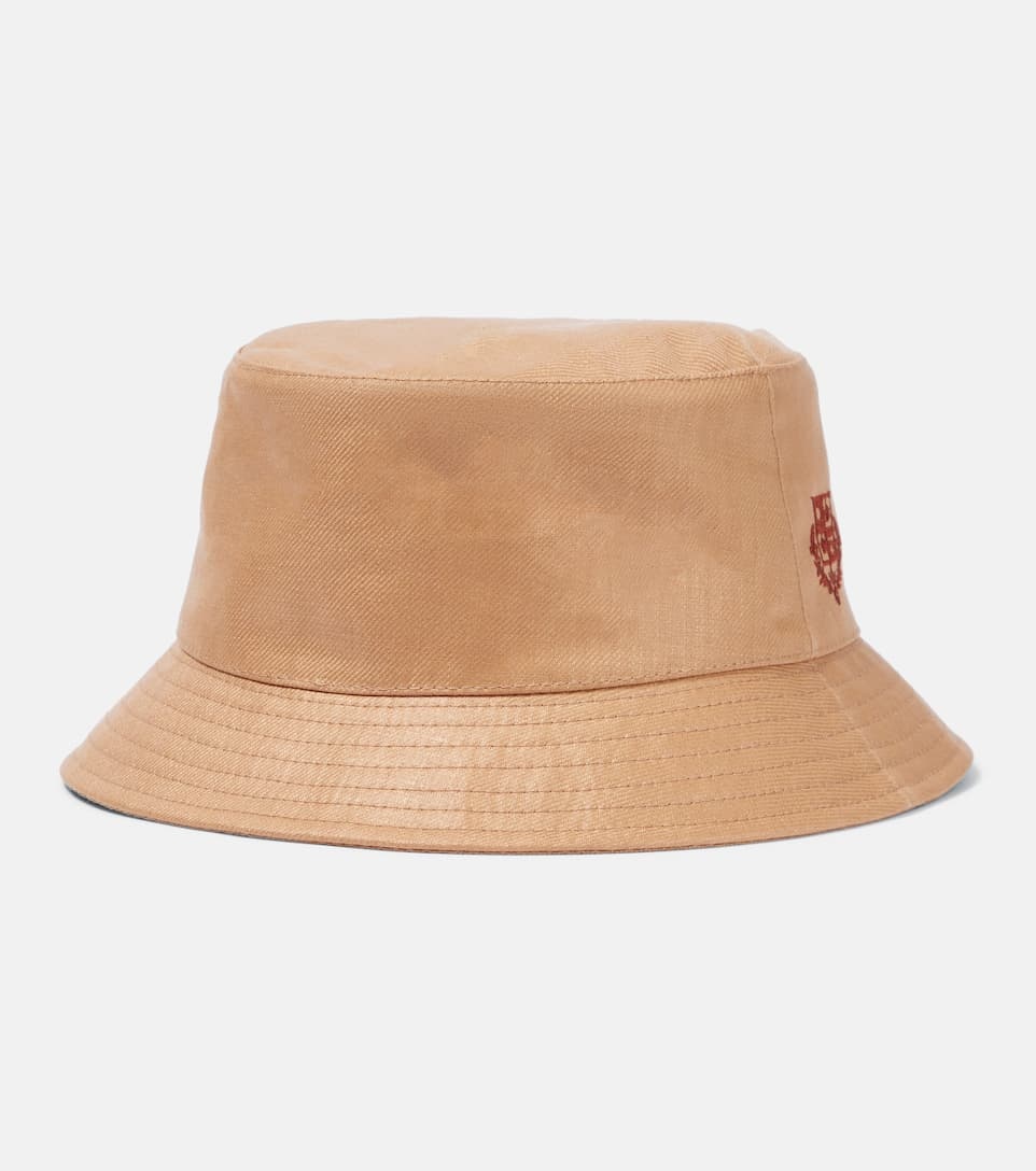 Logo linen bucket hat - 4