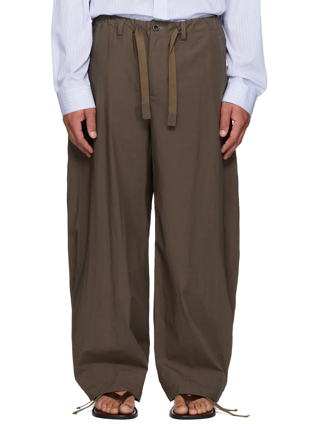 Brown Cotton Typewriter Trousers - 1