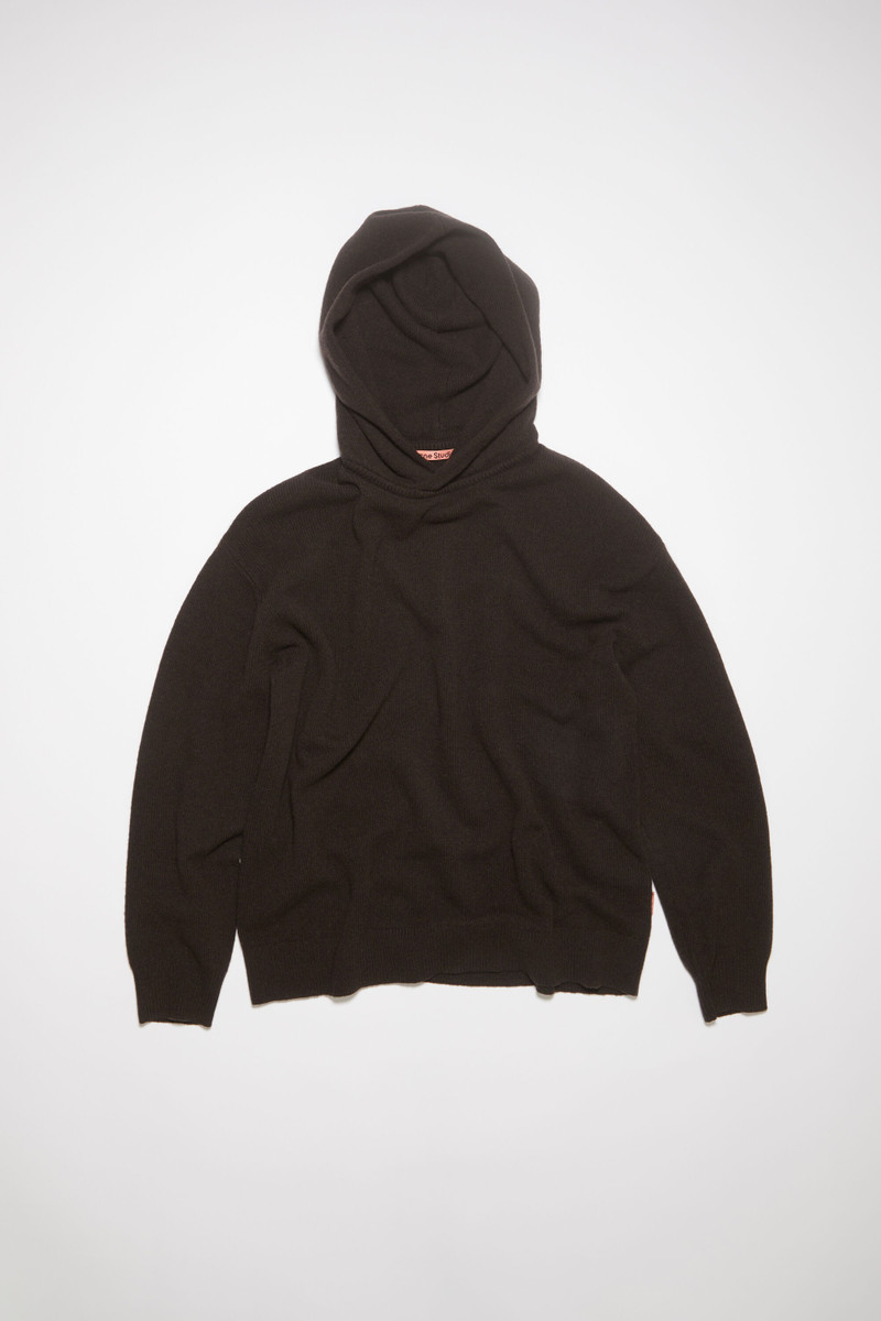 Wool cashmere hoodie - Dark brown 1