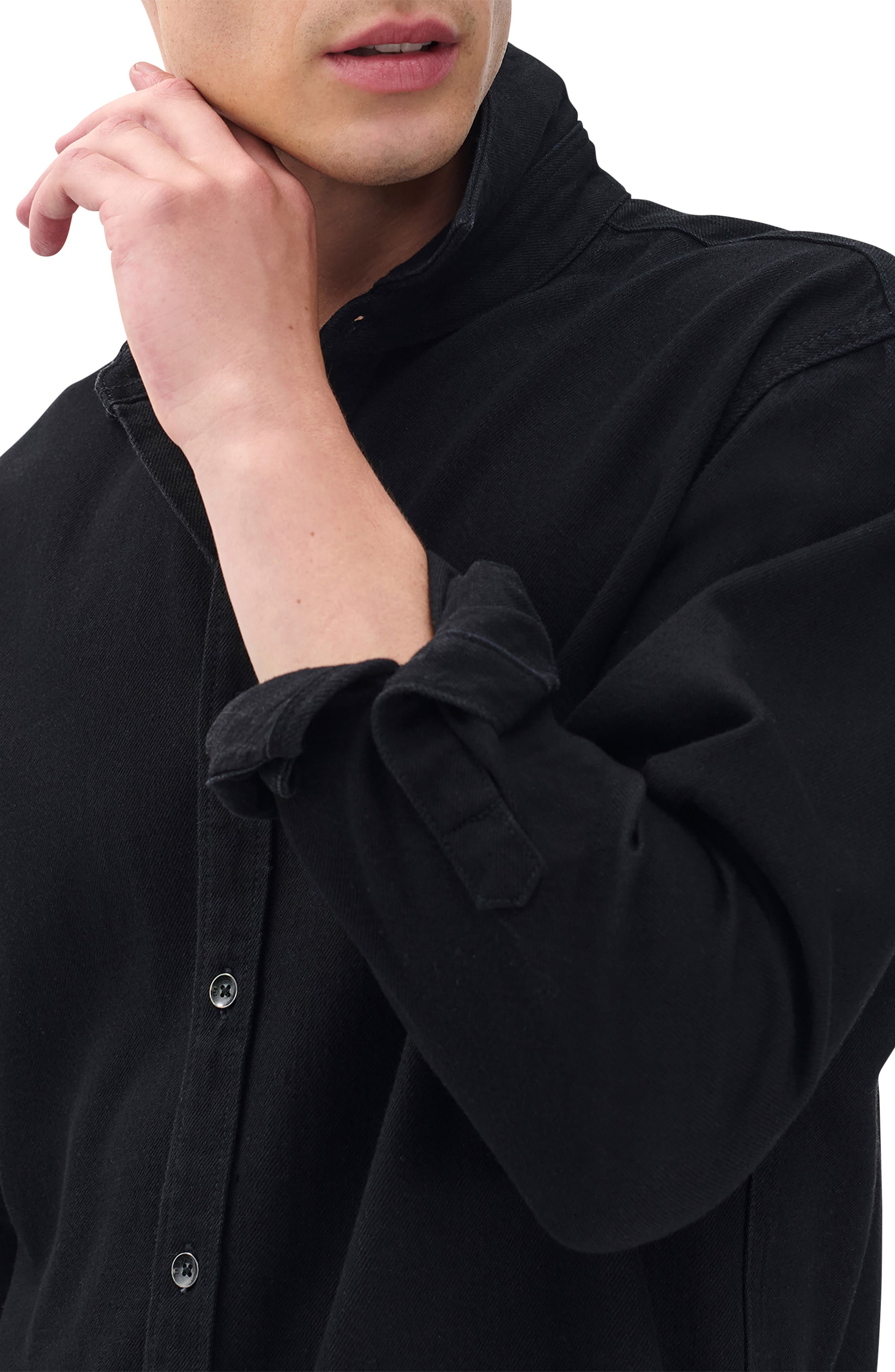 rag & bone Finch Denim Button-Up Shirt in Black at Nordstrom - 2