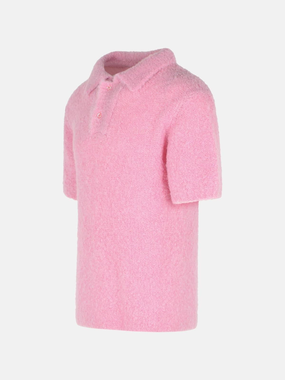 PINK ALPACA BLEND POLO SHIRT - 2