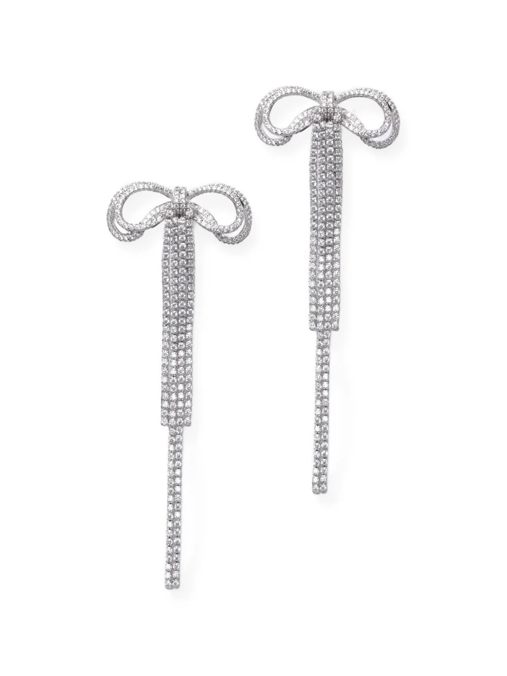 double crystal bow earrings - 1