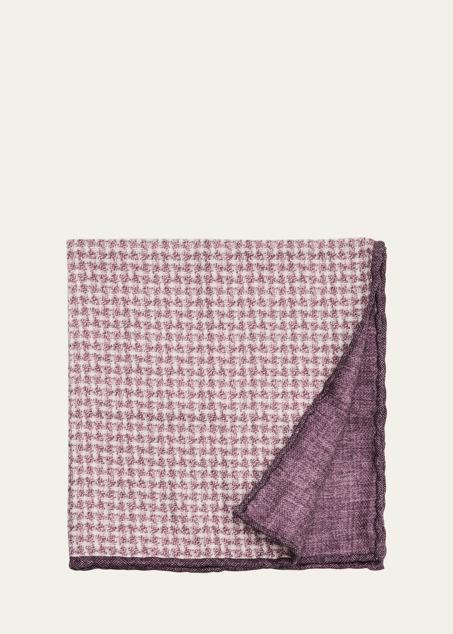 Men's Houndstooth Effect Silk Pocket Square - 1