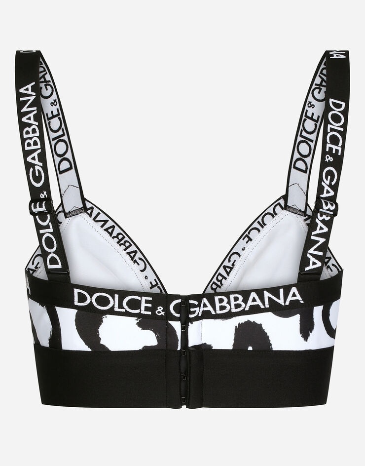Triangle bra with graffiti logo print - 3