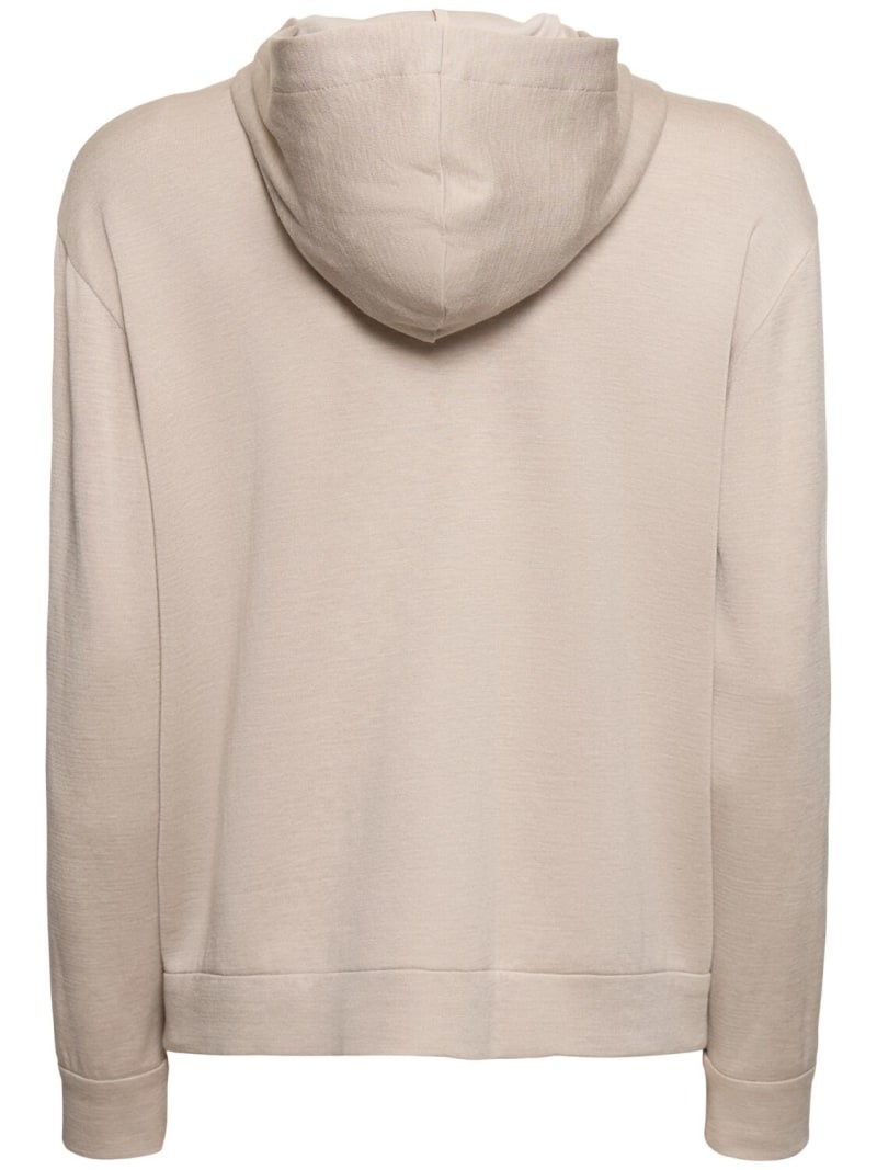 Cotton blend jersey sweatshirt hoodie - 5