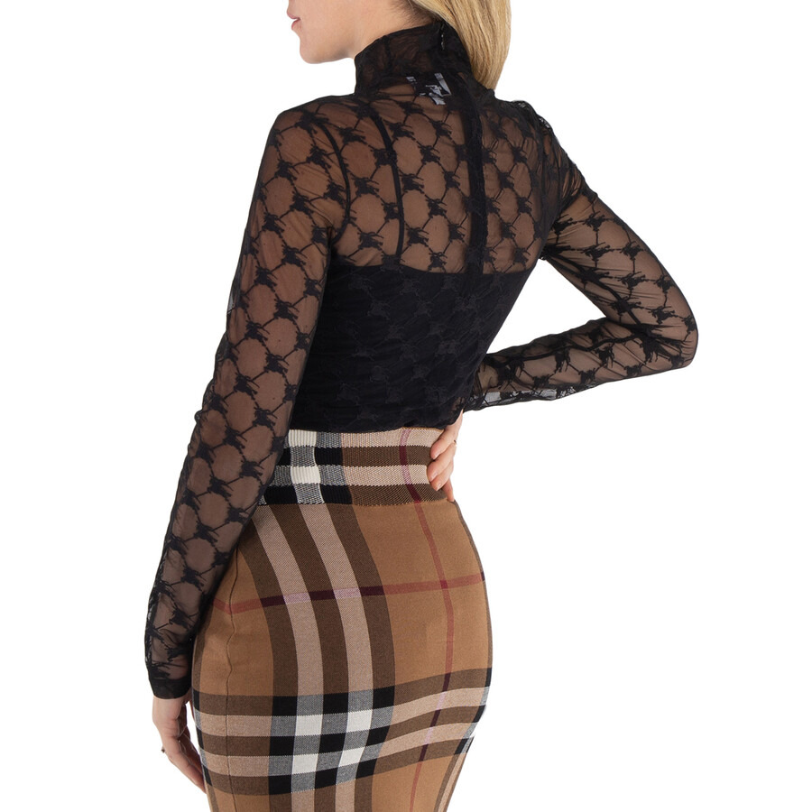 Burberry Equestrian Knight Stretch Tulle Bodysuit - 3