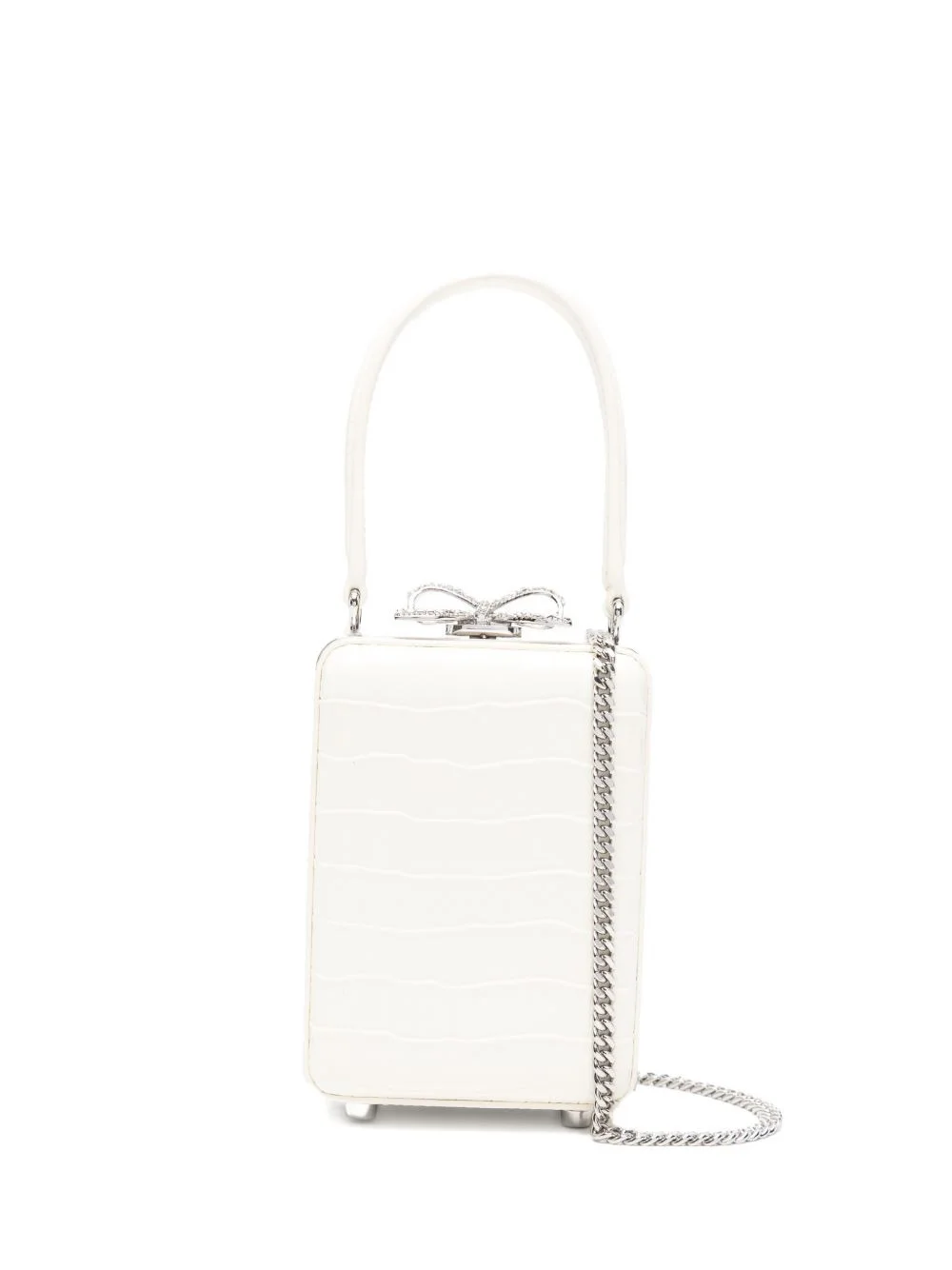 micro crocodille-effect leather tote bag - 1