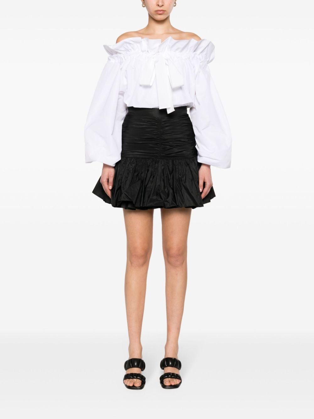 PATOU ruffled faille mini skirt | REVERSIBLE