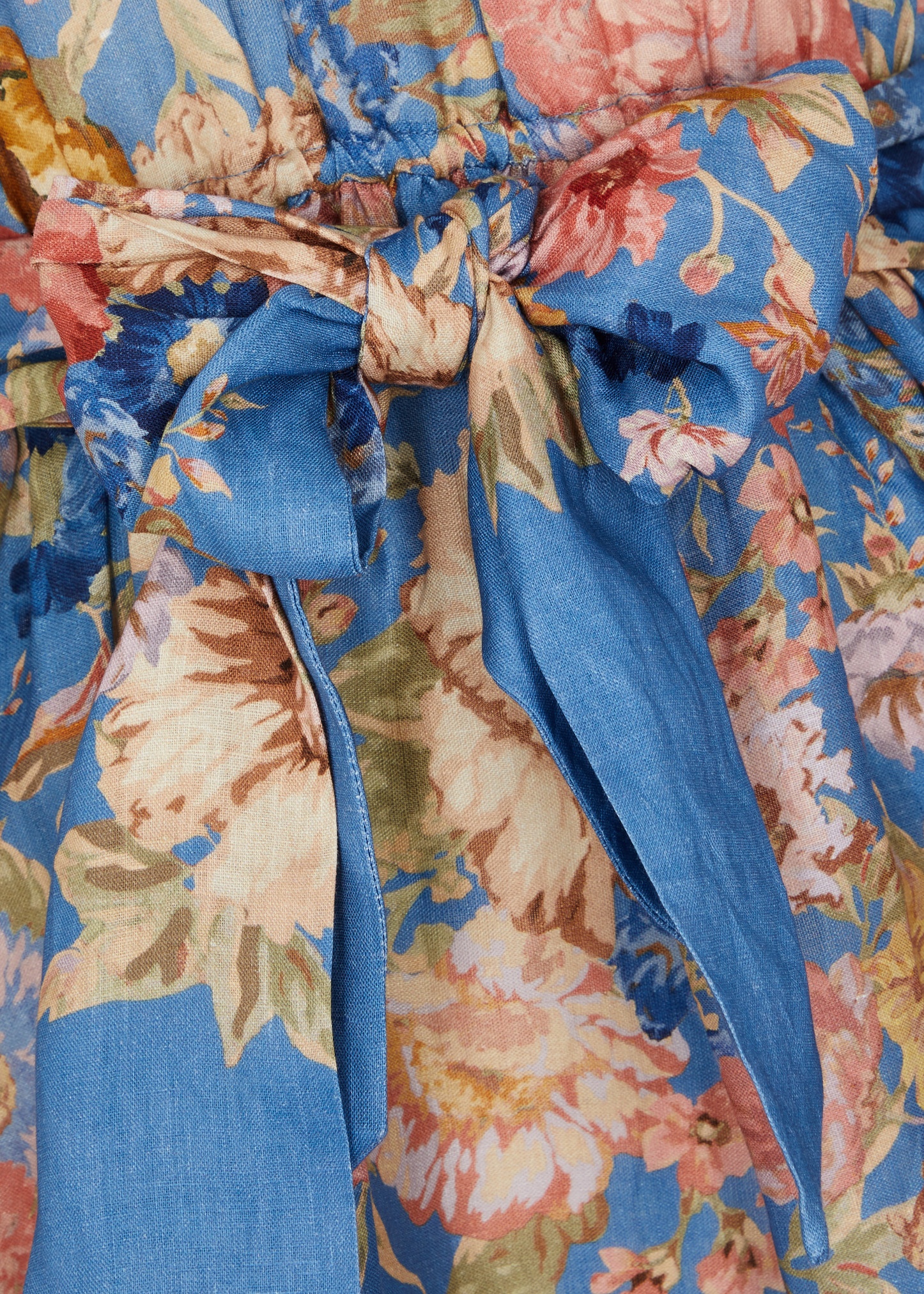 August floral-print linen mini dress - 5