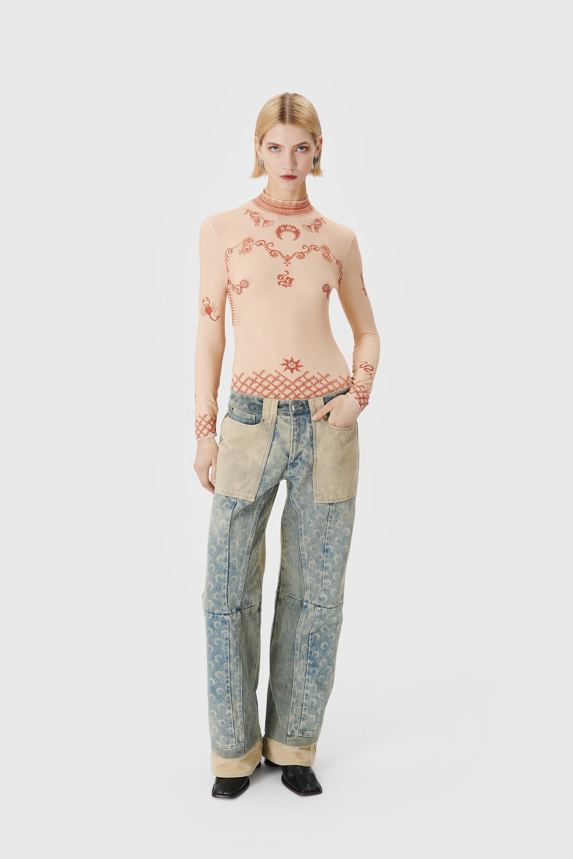 Regenerated Henna Print Second Skin Top - 2