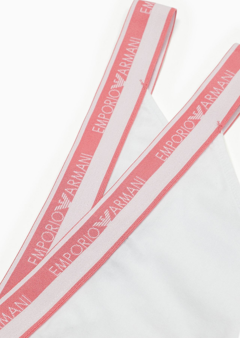EMPORIO ARMANI ASV two-pack of iconic logo band organic cotton thongs outlook