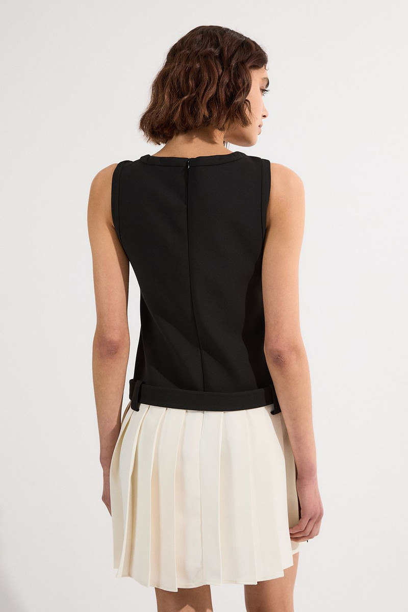 Compact Stretch Pleated Skirt Mini Dress 5