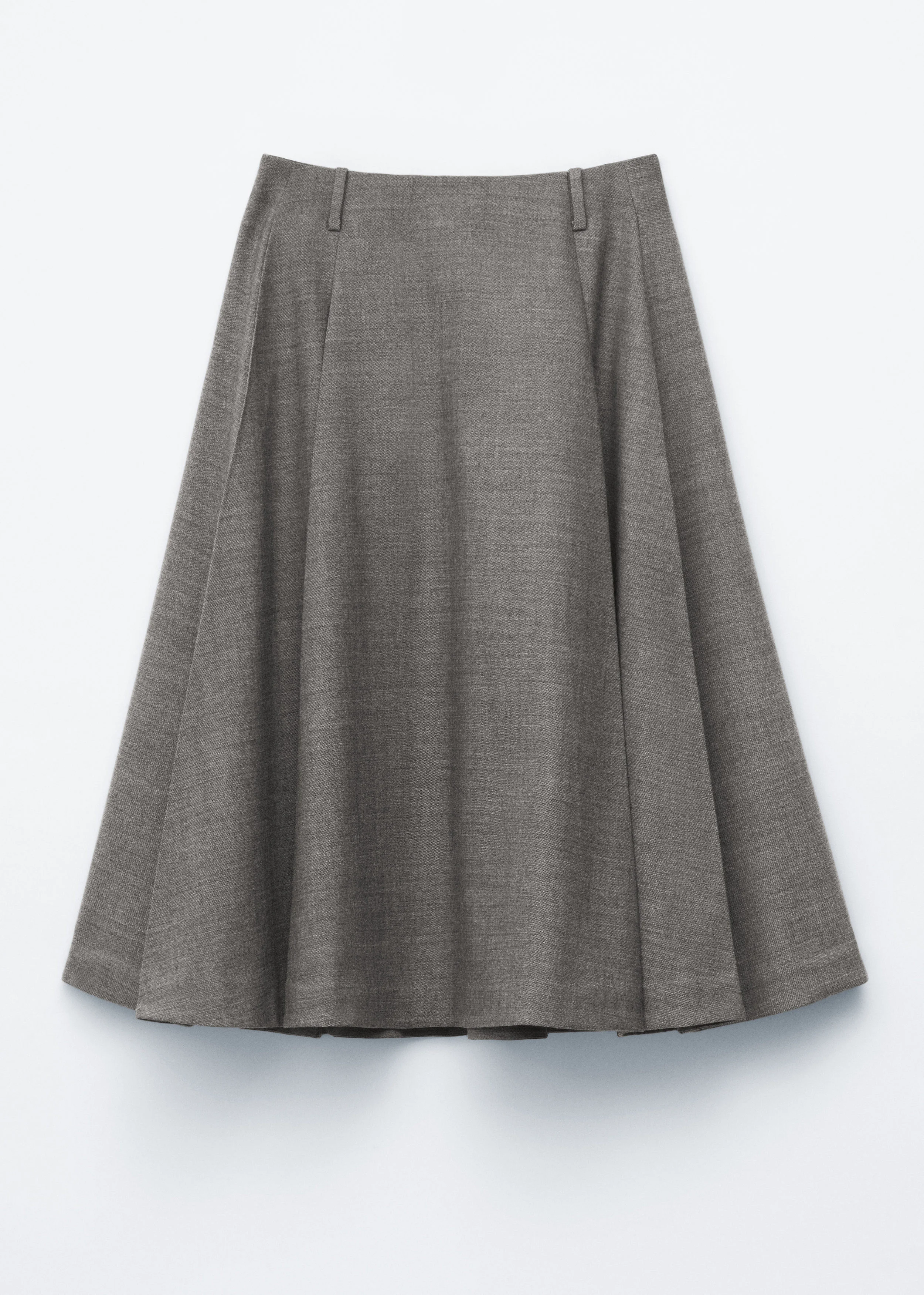 Pleated Wool Midi Skirt - 1