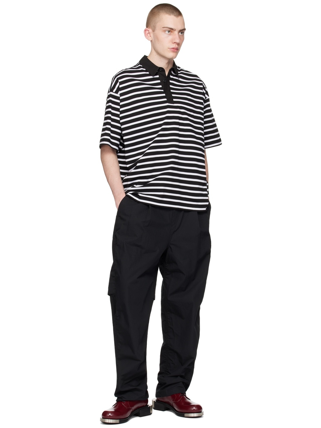 Black & White Stripe Polo - 4