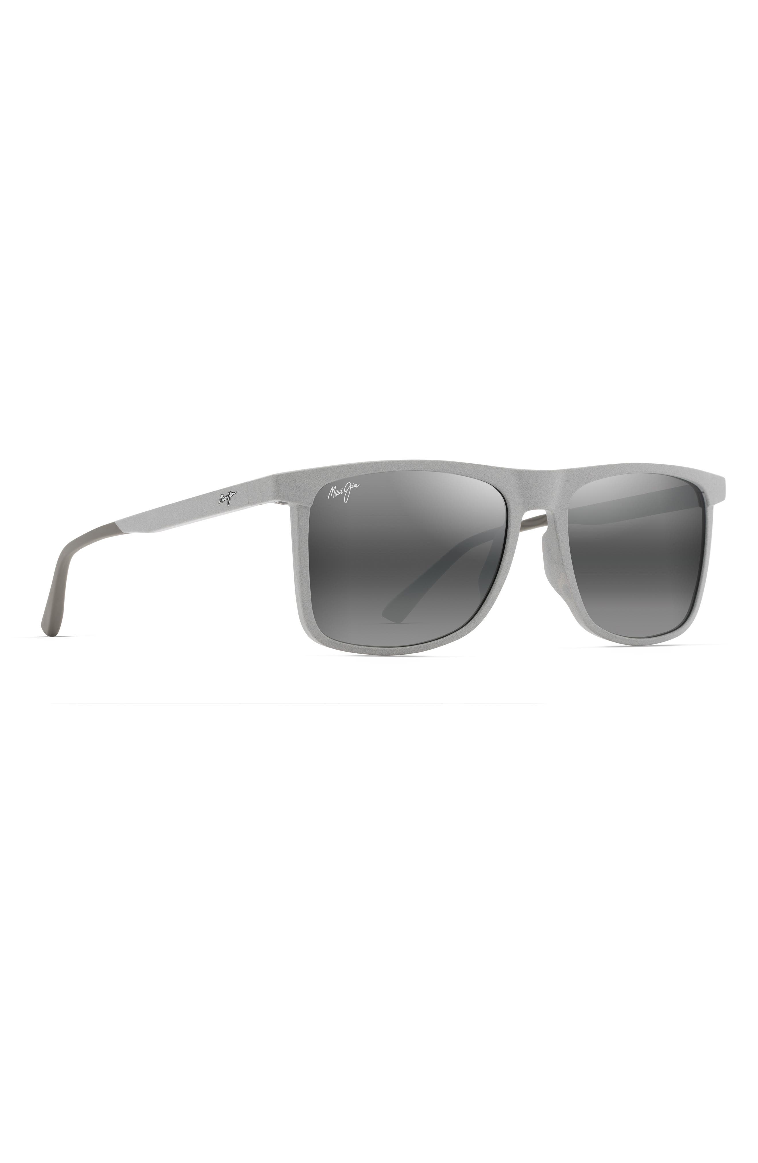 Maui Jim Makamae 56mm Polarized Square Sunglasses in Matte Grey at Nordstrom - 2