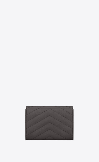 SAINT LAURENT monogram small envelope wallet in grain de poudre embossed leather outlook
