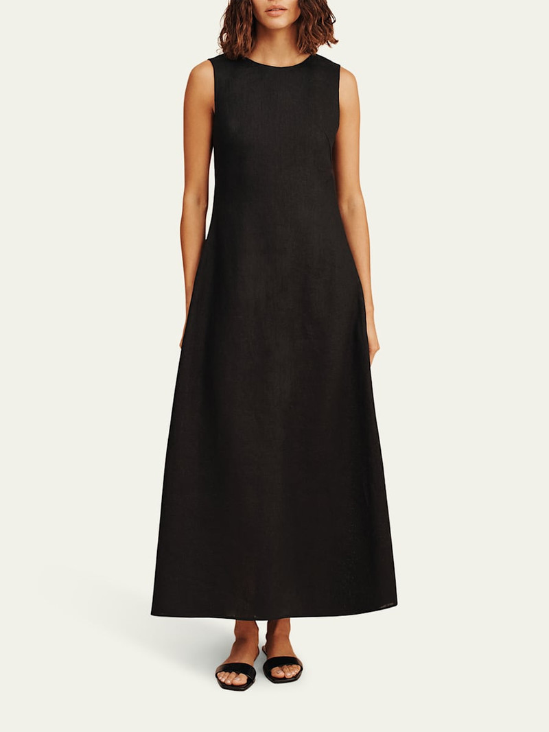 POSSE Matilda Tiered Linen Maxi Dress outlook