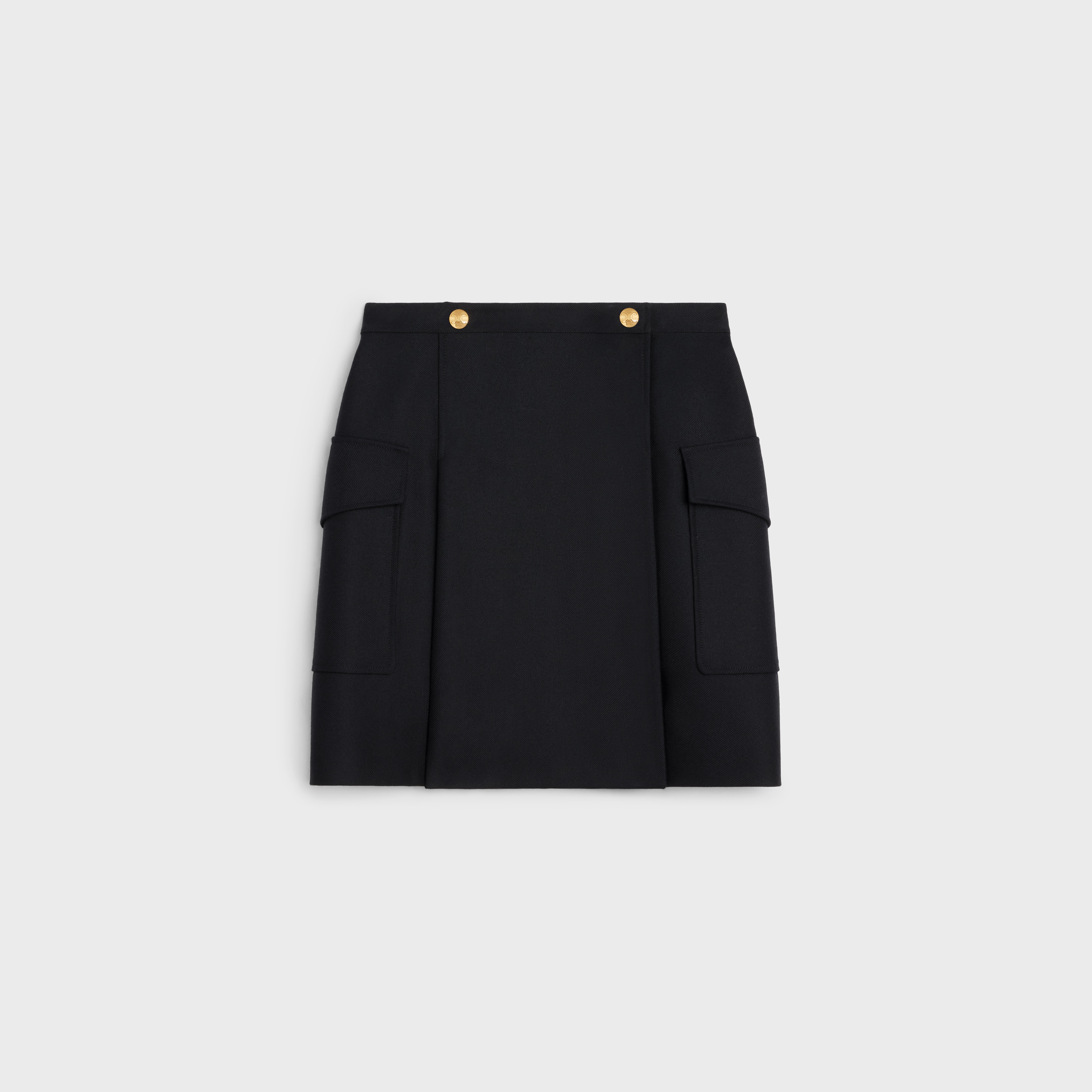 skirt with patch pockets in mohair wool - 1