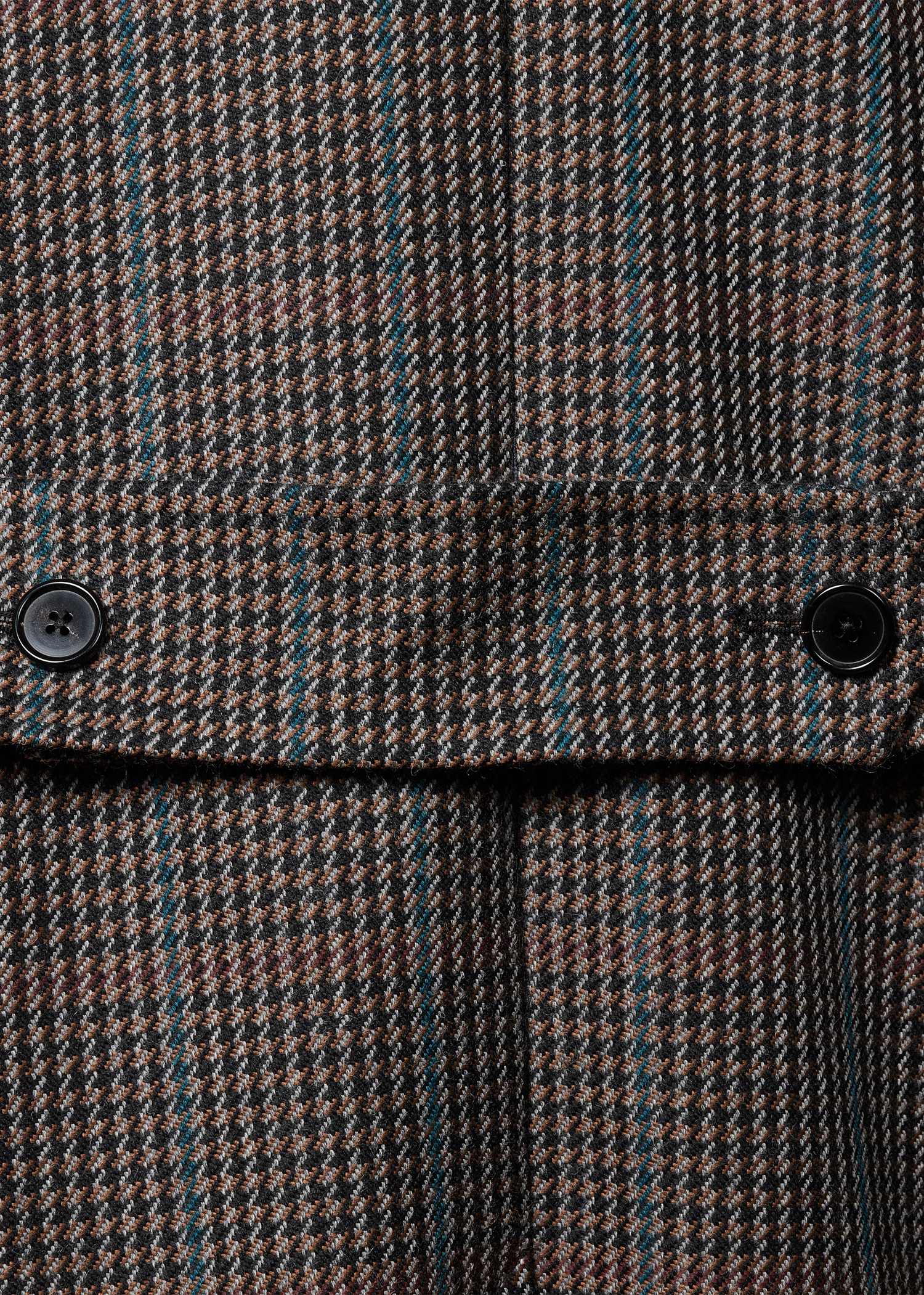 Brown Multi-Houndstooth Wool-Blend Overcoat - 2