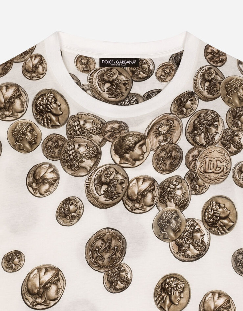 Coin print cotton T-shirt 3