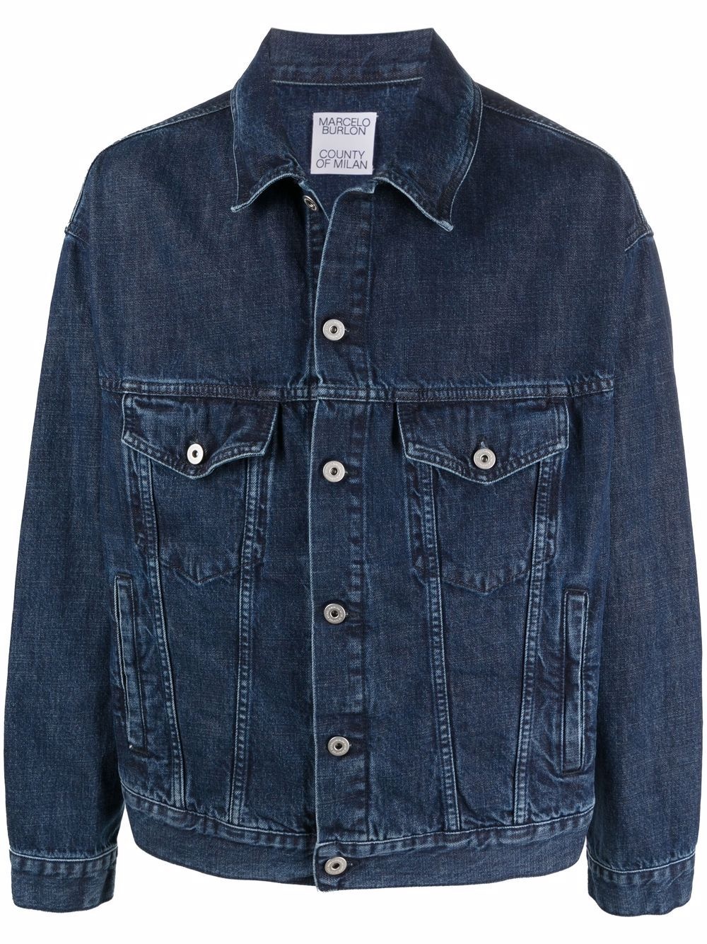 Tempura cross-print denim jacket - 1