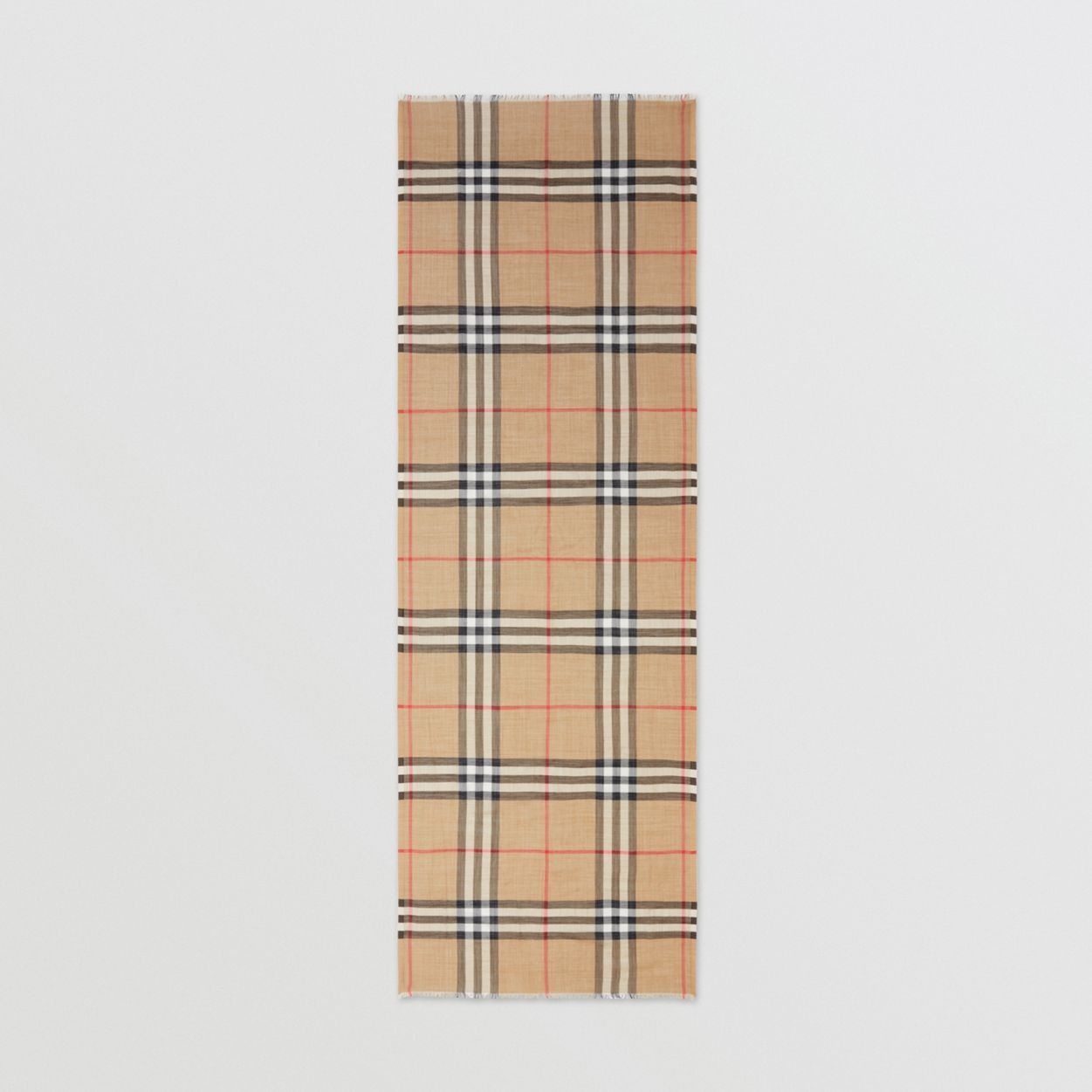 Lightweight Check Wool Silk Scarf - 6