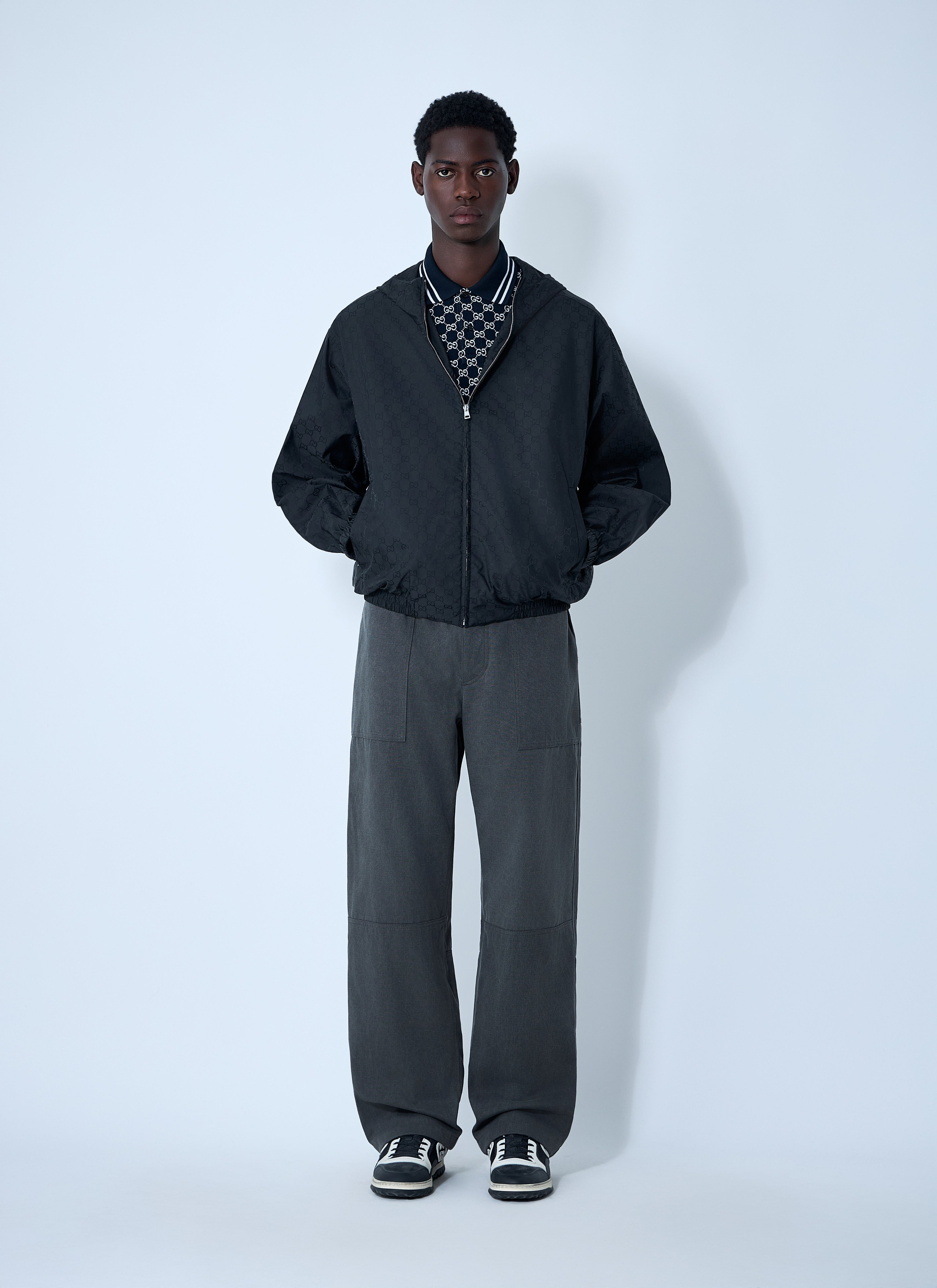 Gucci Men Gg Nylon Zip-Up Jacket - 2