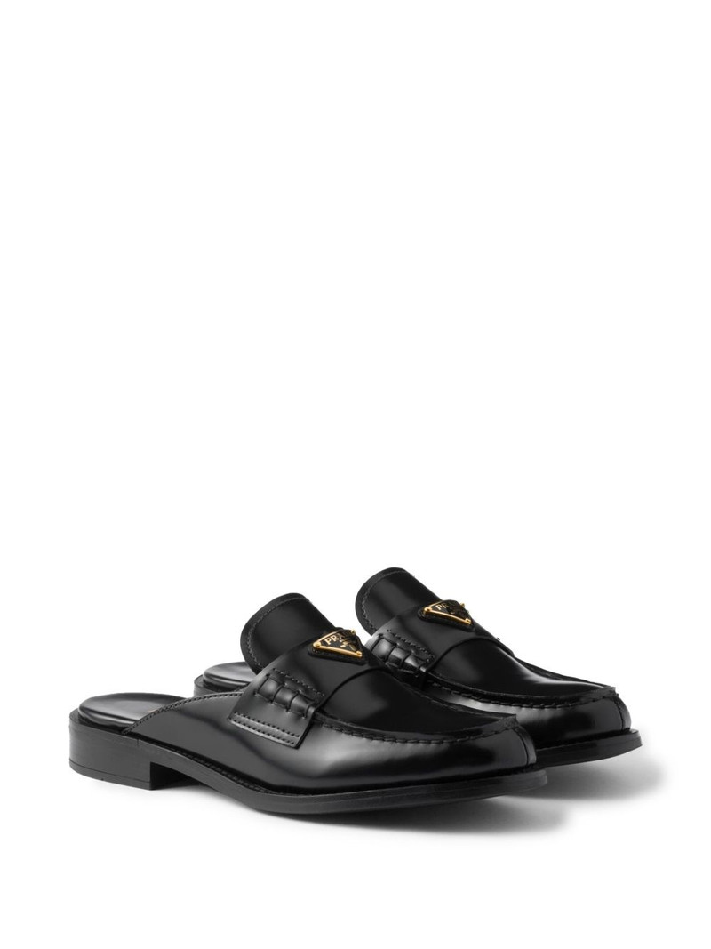Prada brushed leather mules outlook