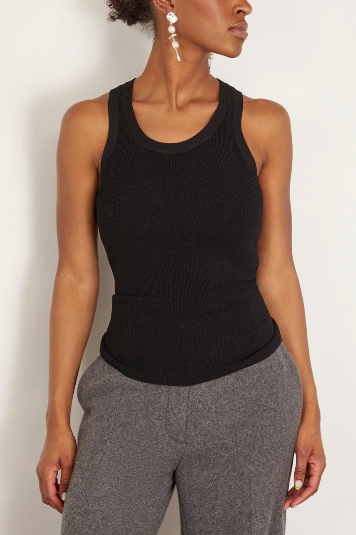Roberts Rib Top in Black - 3