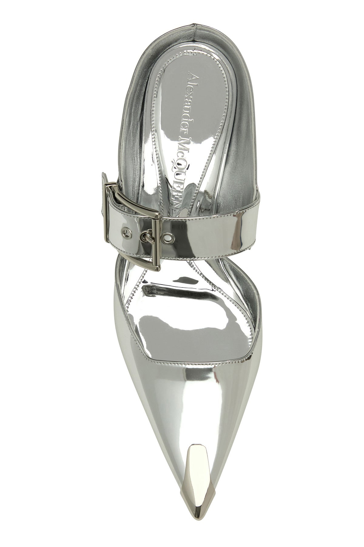 Silver leather Punk pumps - 4