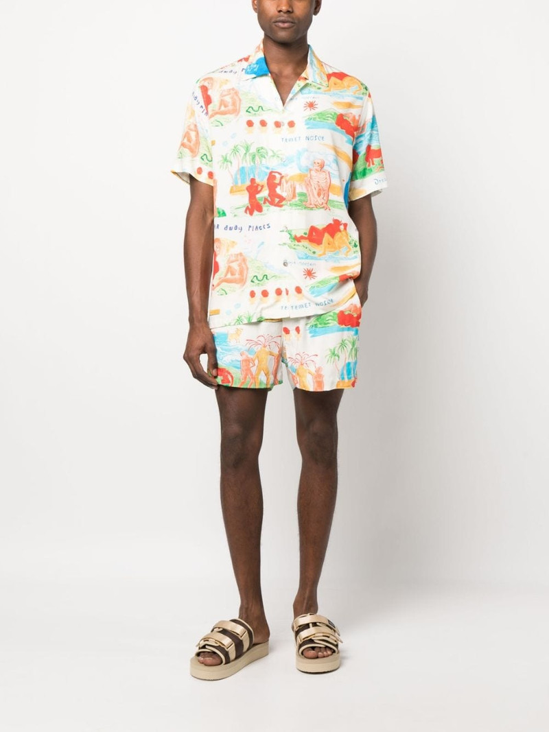 ENDLESS JOY Far Away Places printed shorts outlook