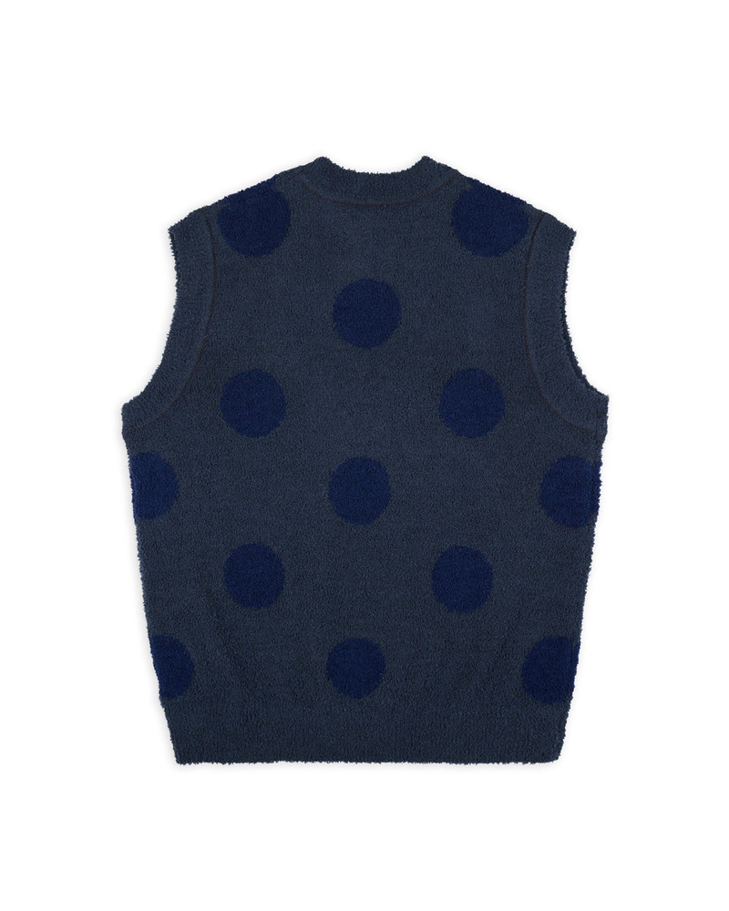 BRAIN DEAD Teddy Fur Dot Knit Vest - Navy outlook