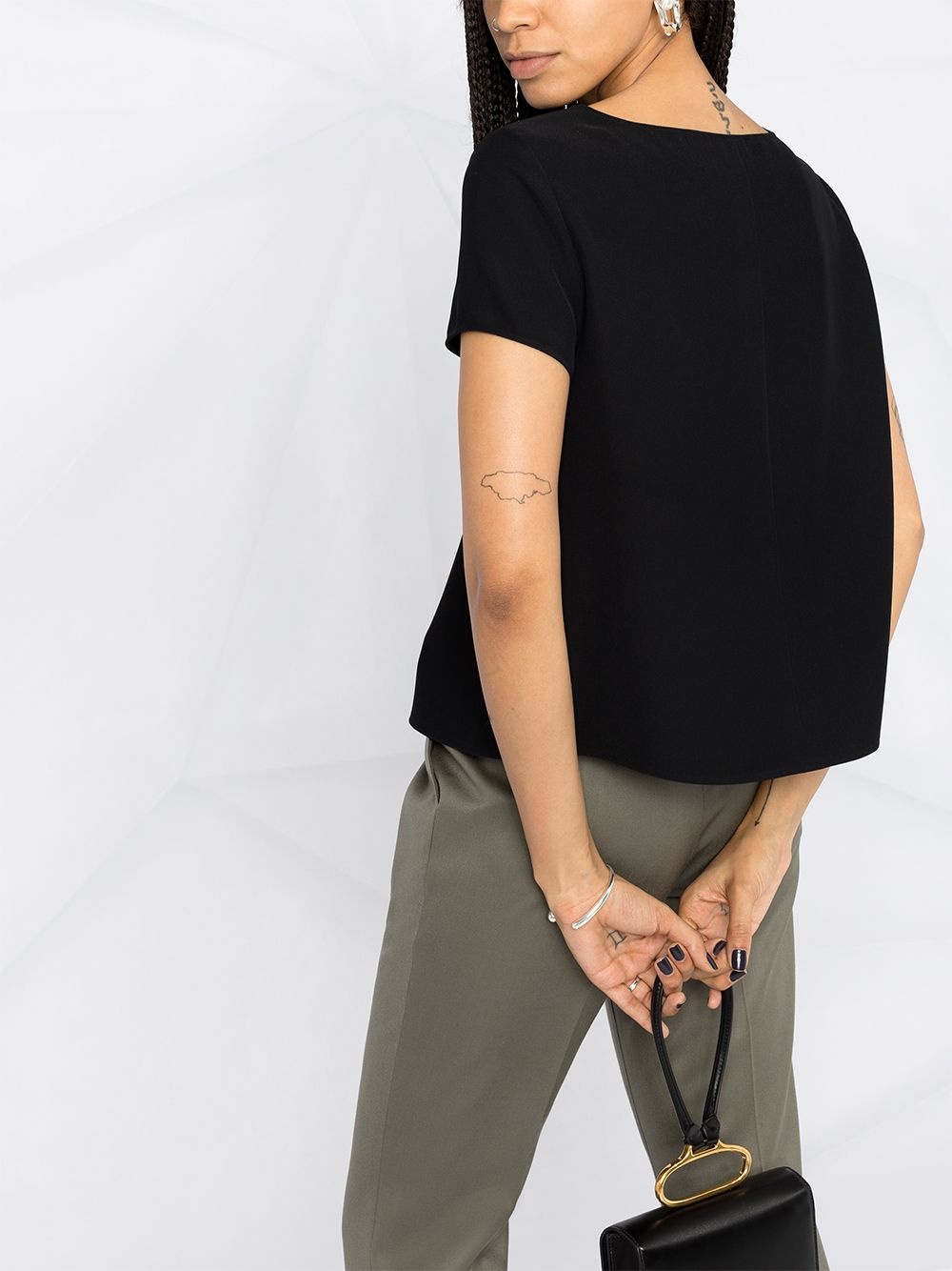 studded boat neck T-shirt - 3