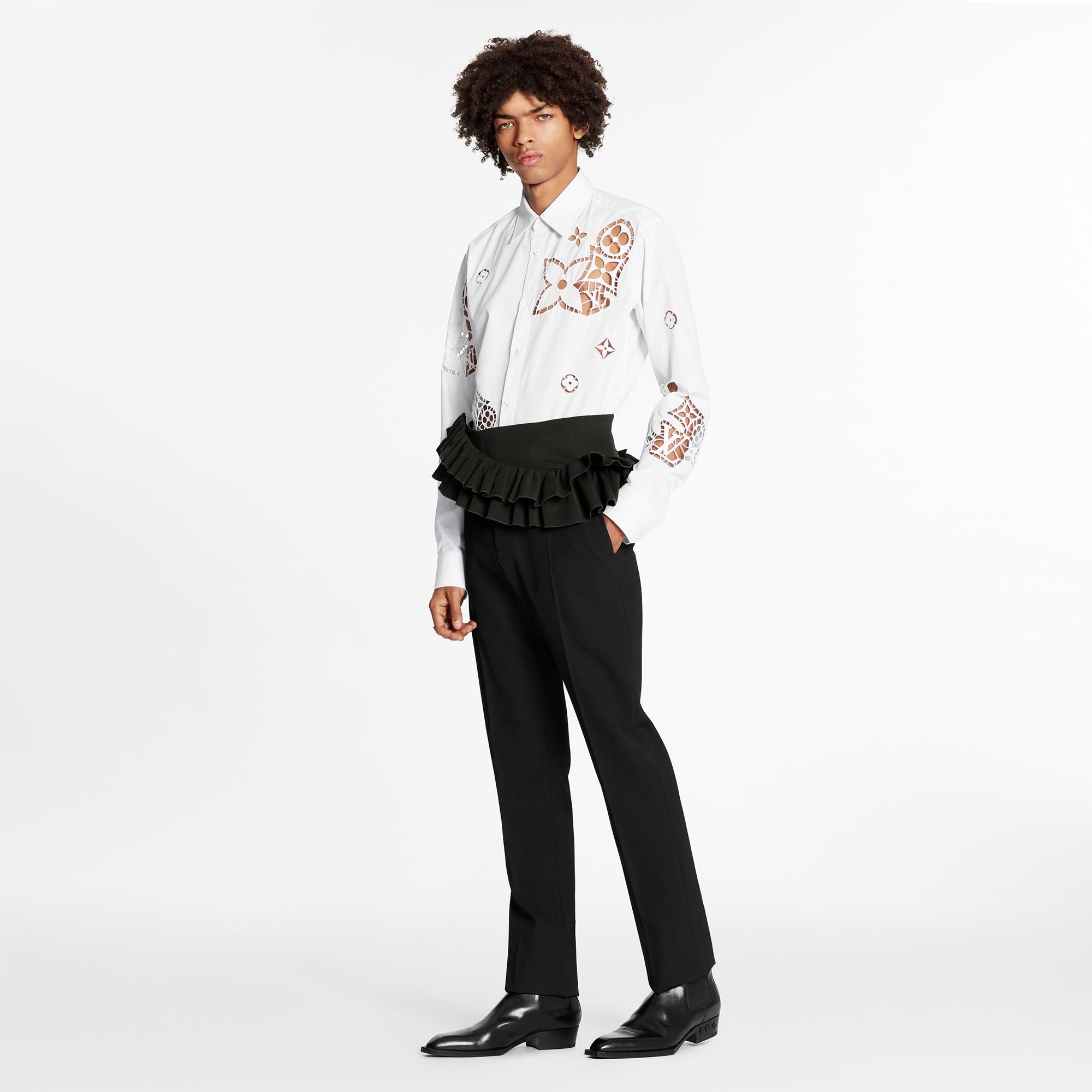 Broderie Anglaise Flower Slim Fit Shirt - 7