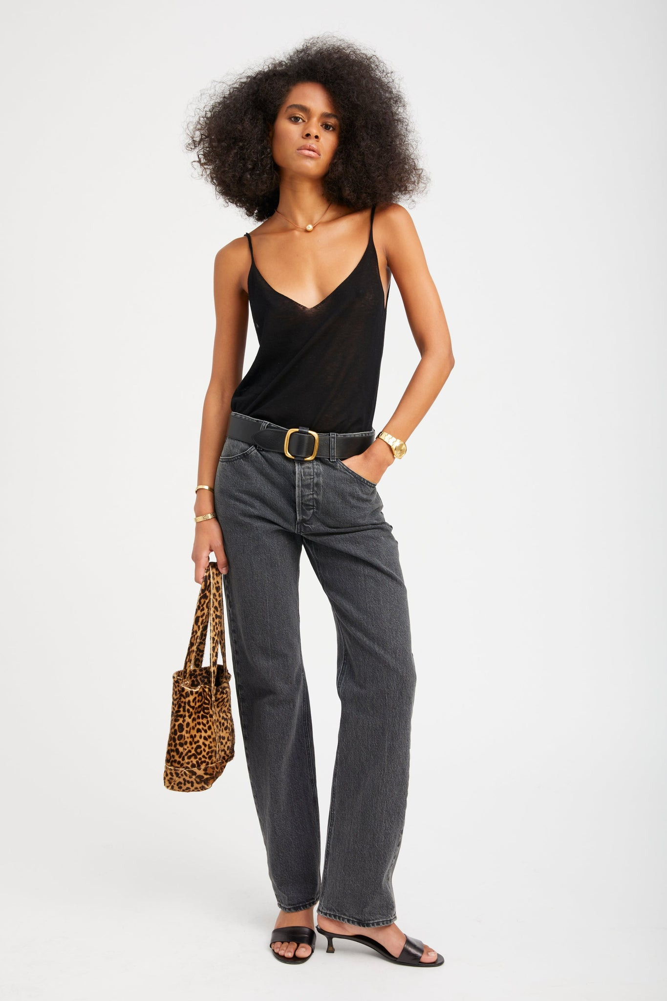 BLACK TISSUE CASHMERE TANK - 4