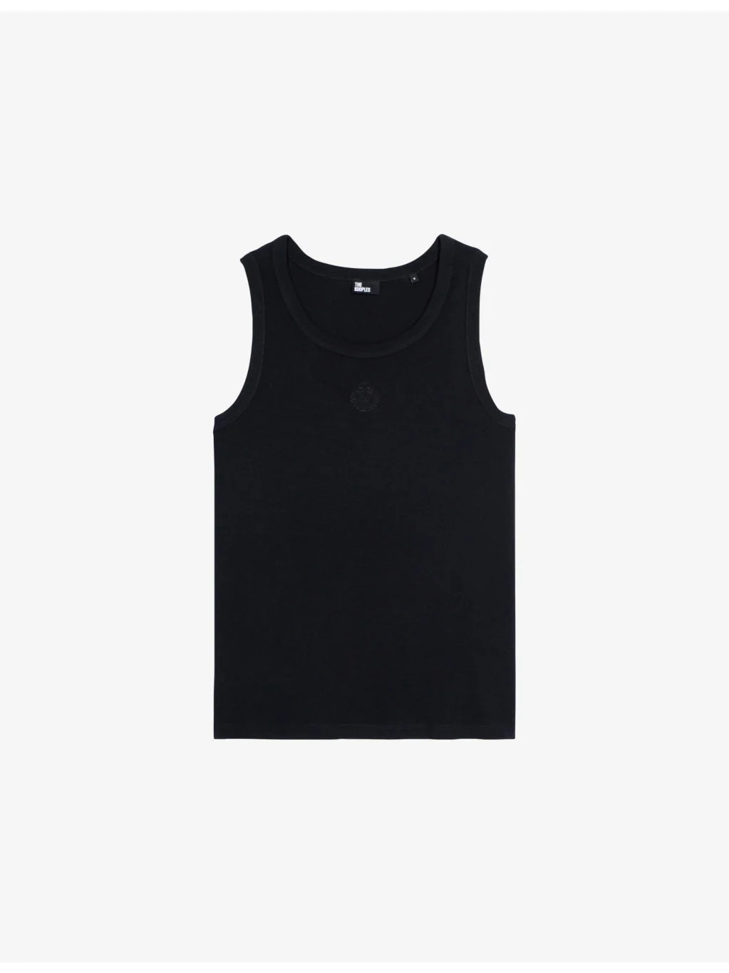 Embroidered-Crest Crewneck Stretch-Cotton Tank Top - 1