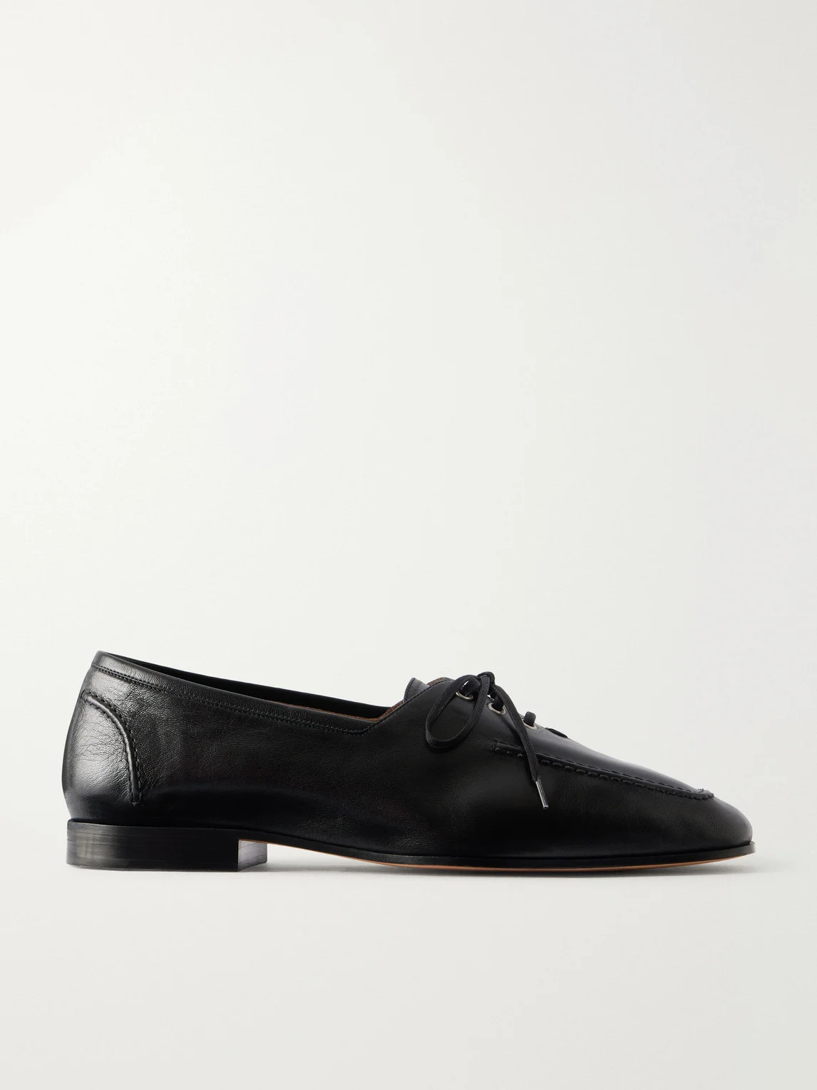 Gino Crinkle Leather Lace- Up Loafers - 1
