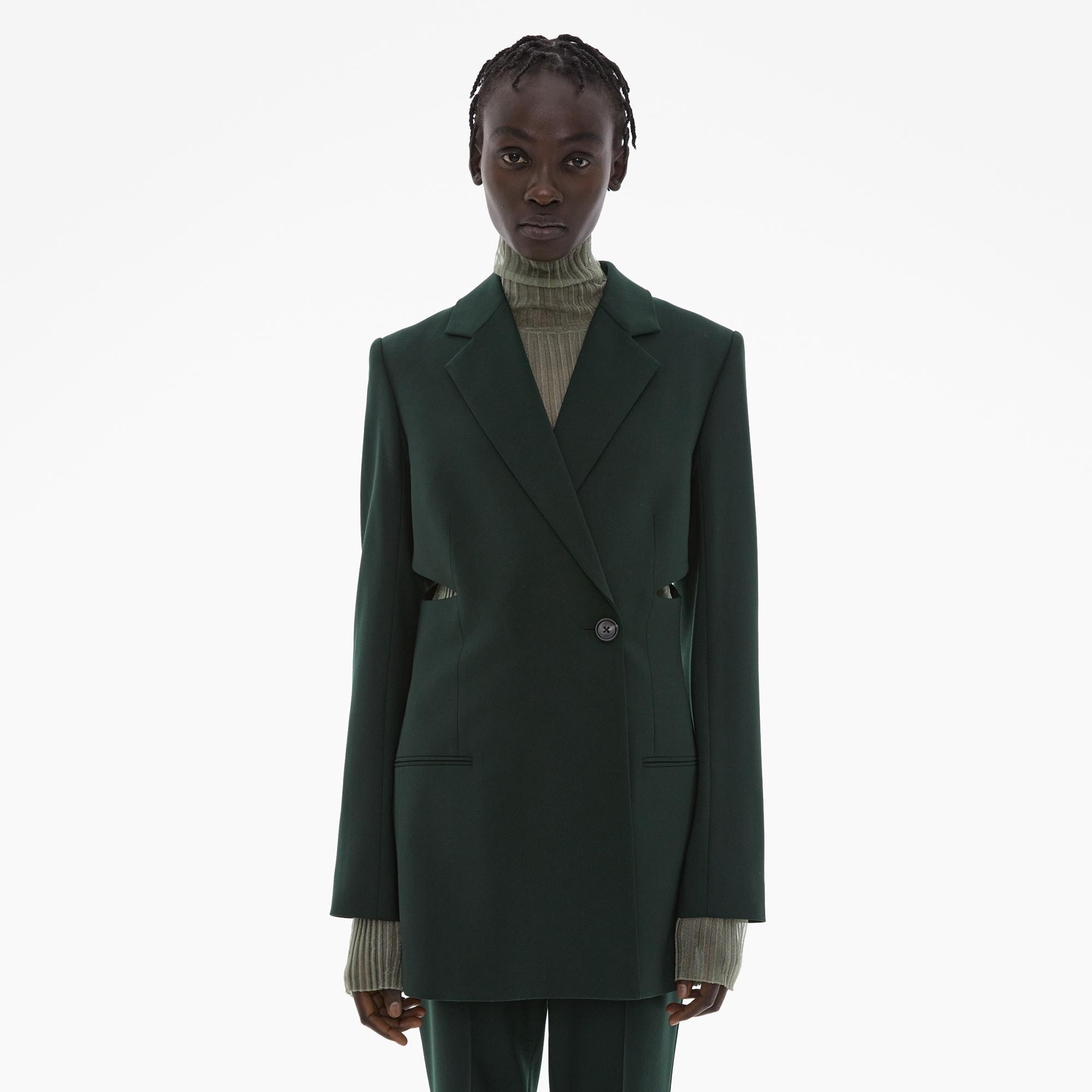 STRETCH WOOL SLASH BLAZER - 3