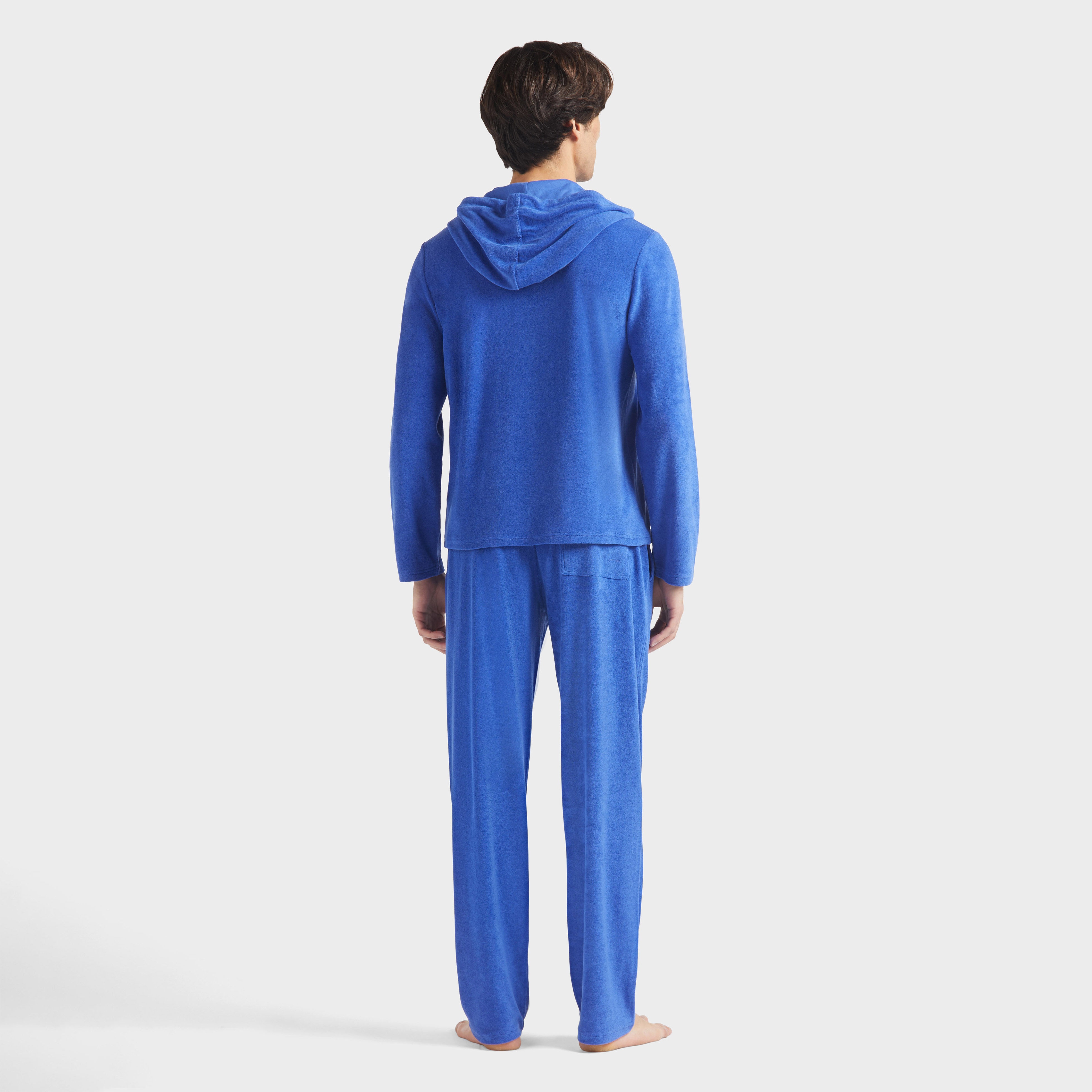 Men Terry Long-sleeves Hooded T-shirt - 4