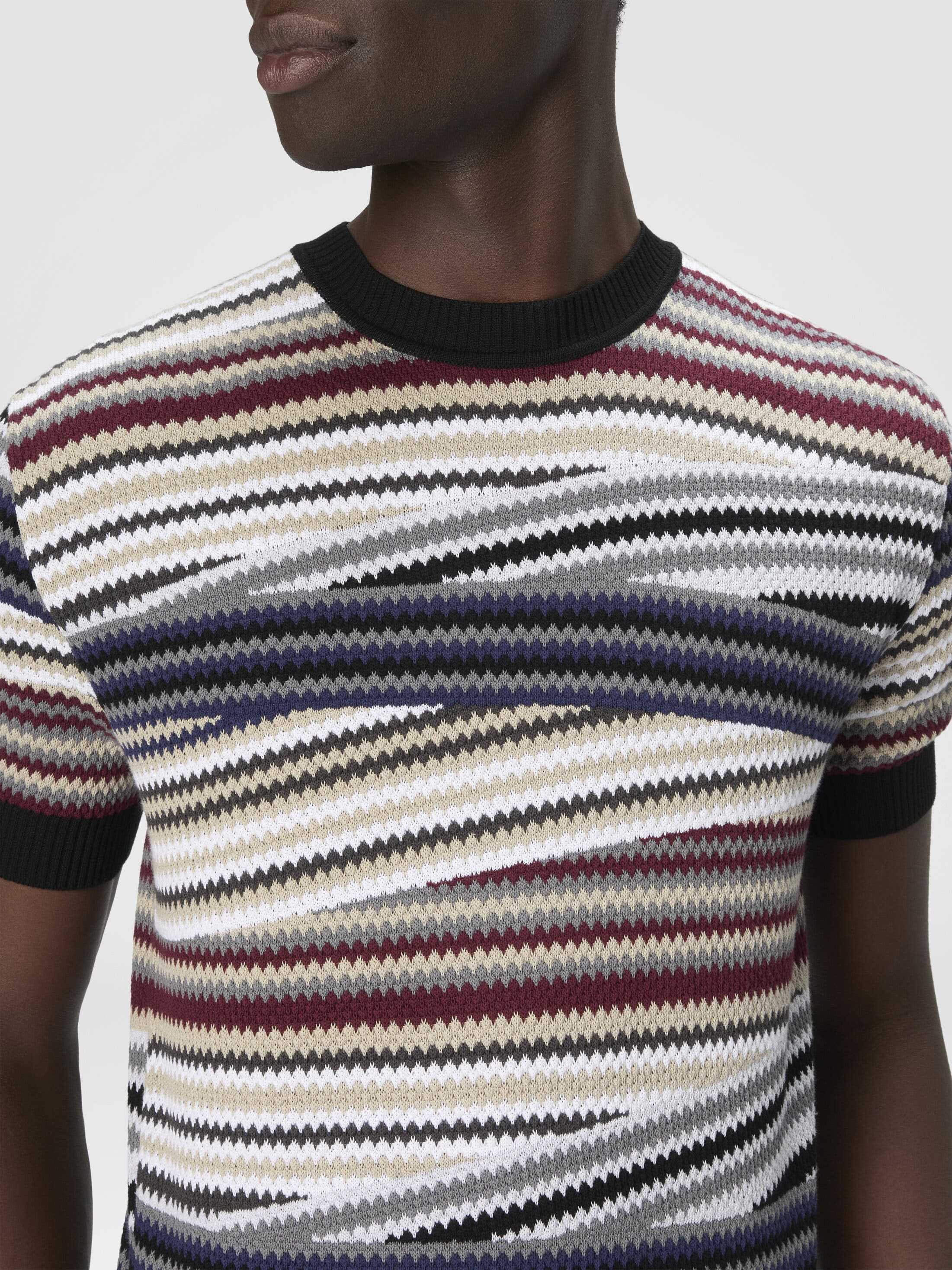 Missoni Short Sleeve T-shirt With Striped Micro Zigzag in Multicoloured at Nordstrom - 4