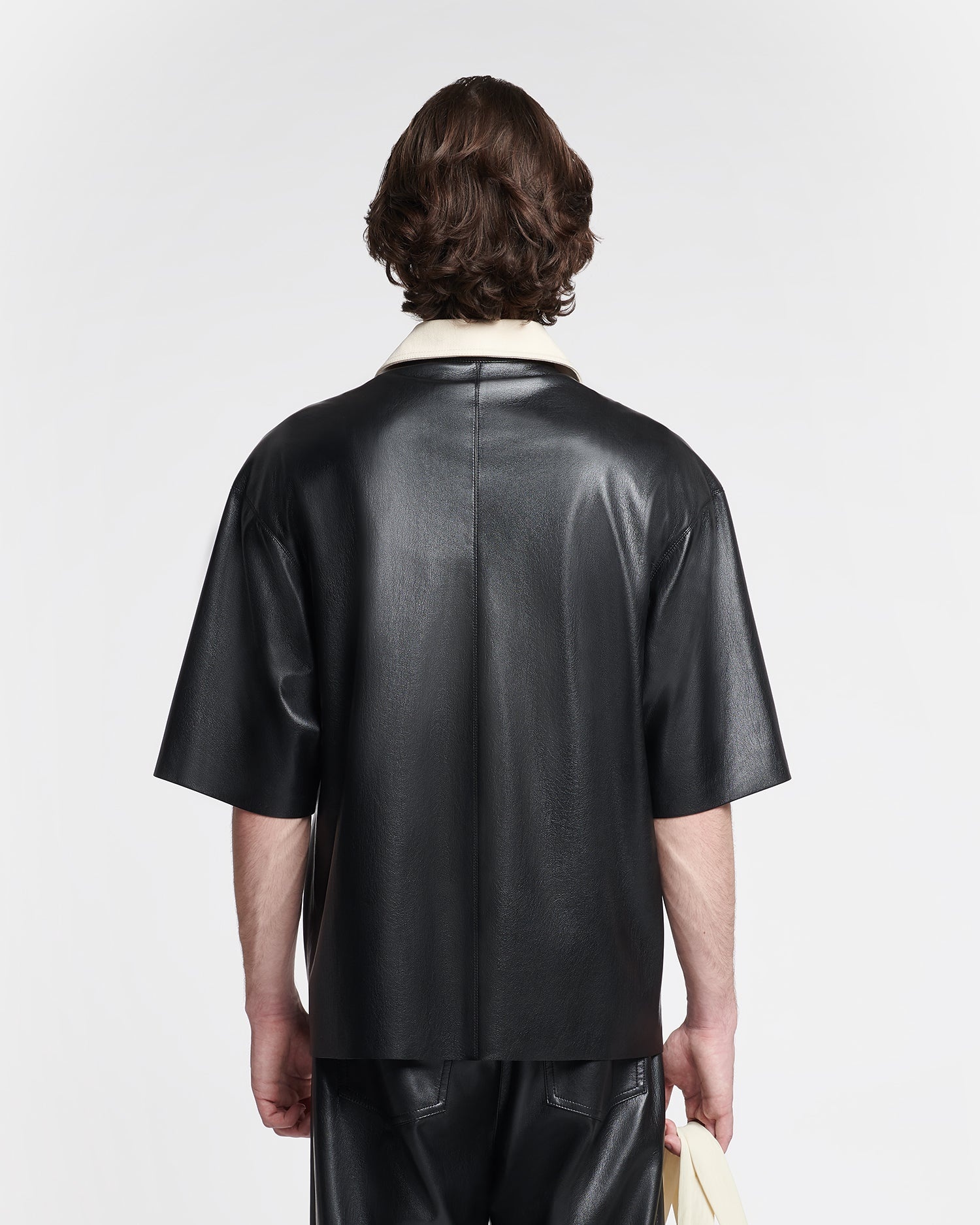 Denim-Trimmed Okobor™ Alt-Leather Shirt - 3