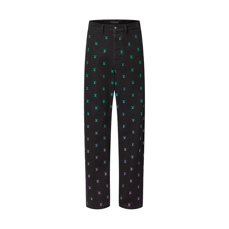 LV Blason Gradient 자수 데님 스케이트 바지 1