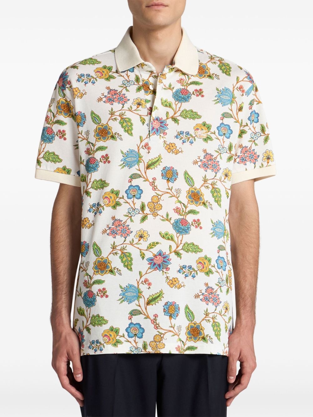 floral-print polo shirt - 2