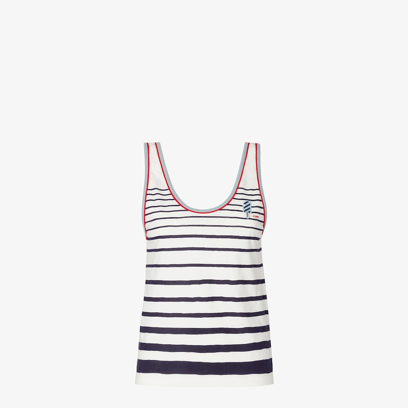 Top White and blue striped jersey top 1