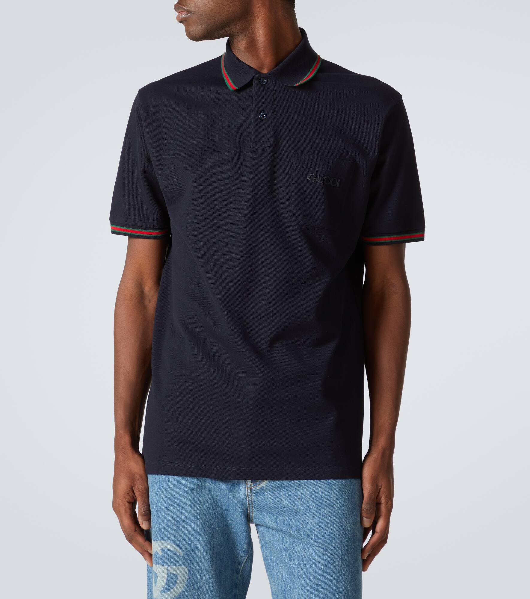 Double G cotton-blend piqué polo shirt - 3