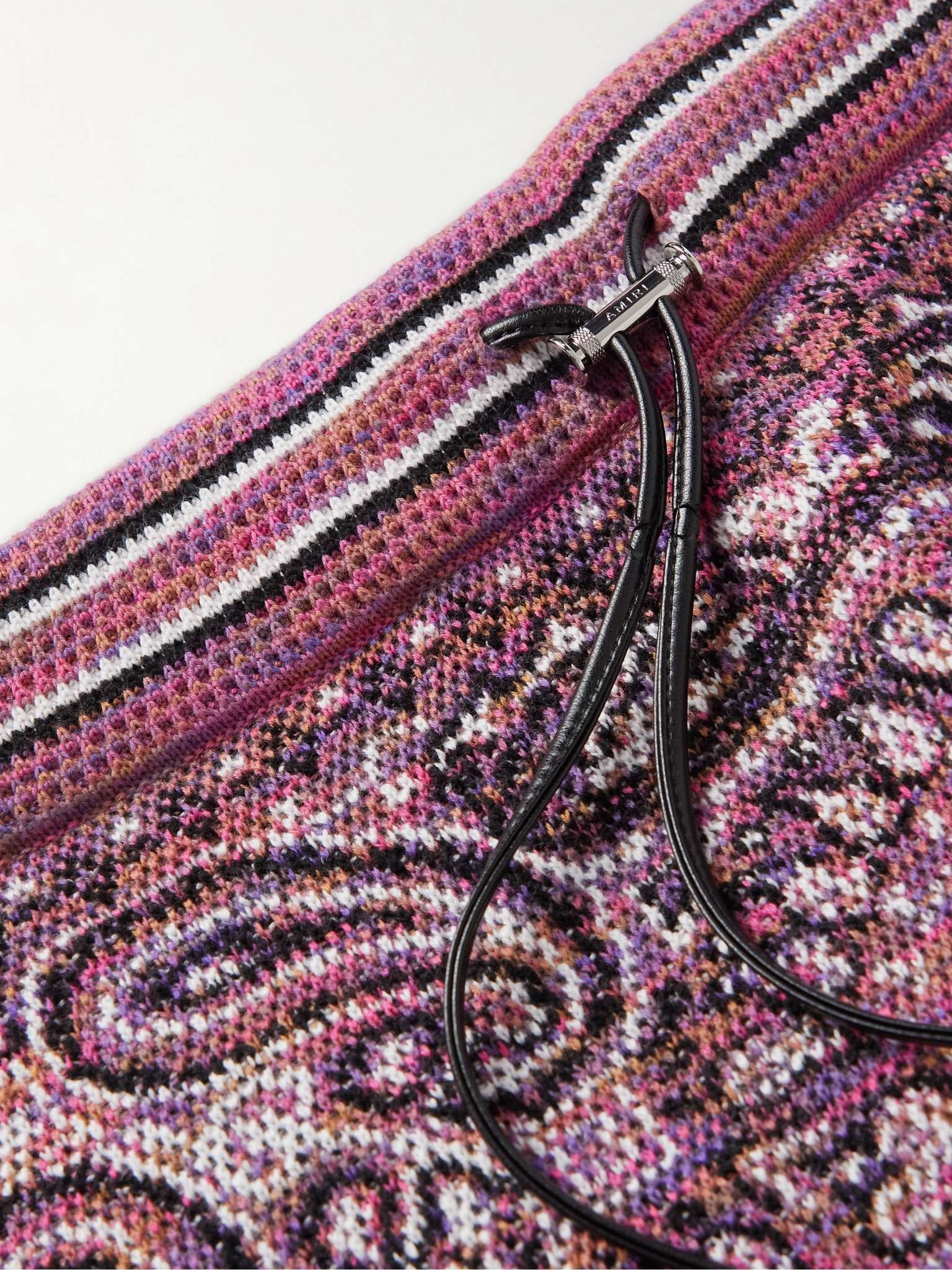 Straight-Leg Space-Dyed Bandana-Jacquard Cotton Drawstring Shorts - 3