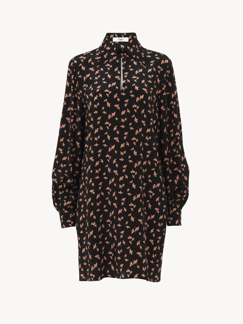 Chloé LONG-SLEEVE MINI DRESS IN PRINTED CRÊPE DE CHINE outlook