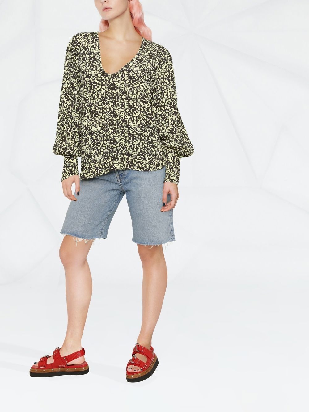 abstract-print blouse - 2